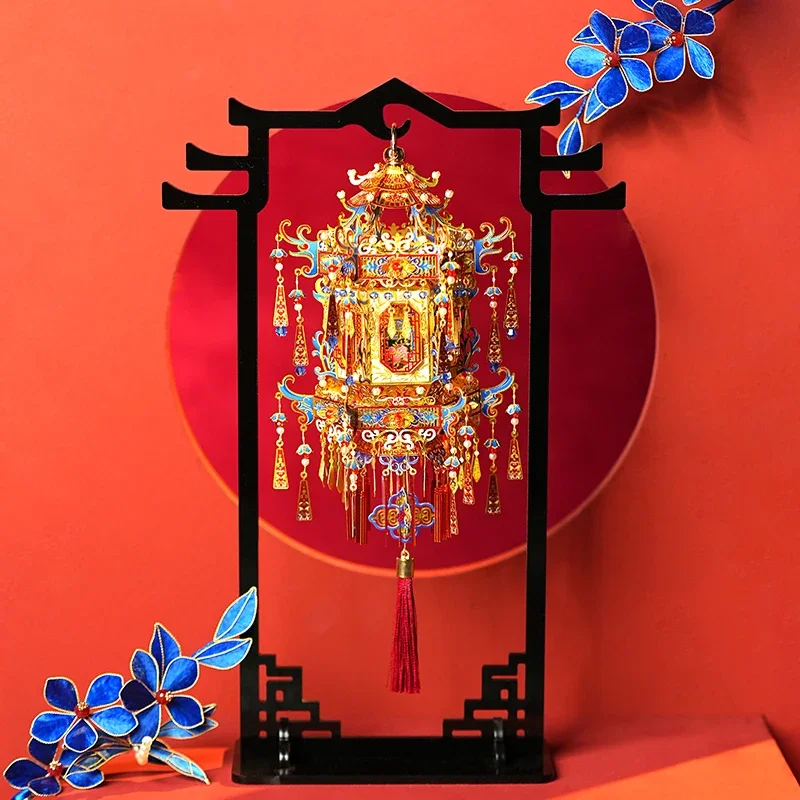 Hexagonal palace lantern metal puzzle lantern diorama DIY handmade festive gift wedding decoration  decoracion china tradicional