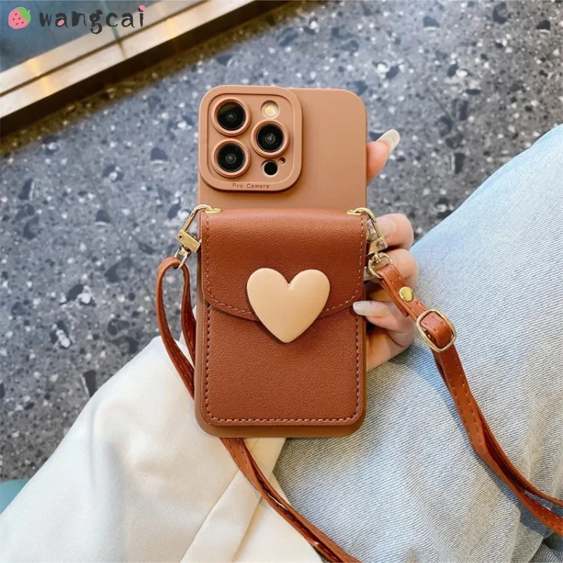 For Huawei Nova 12i 11i 12 Ultra 11 10 8 Pro SE 8i 7i Y91 Y90 Y72 Y70 Plus Y60 Y61 Phone Case Love Heart Card Holder Soft Cover