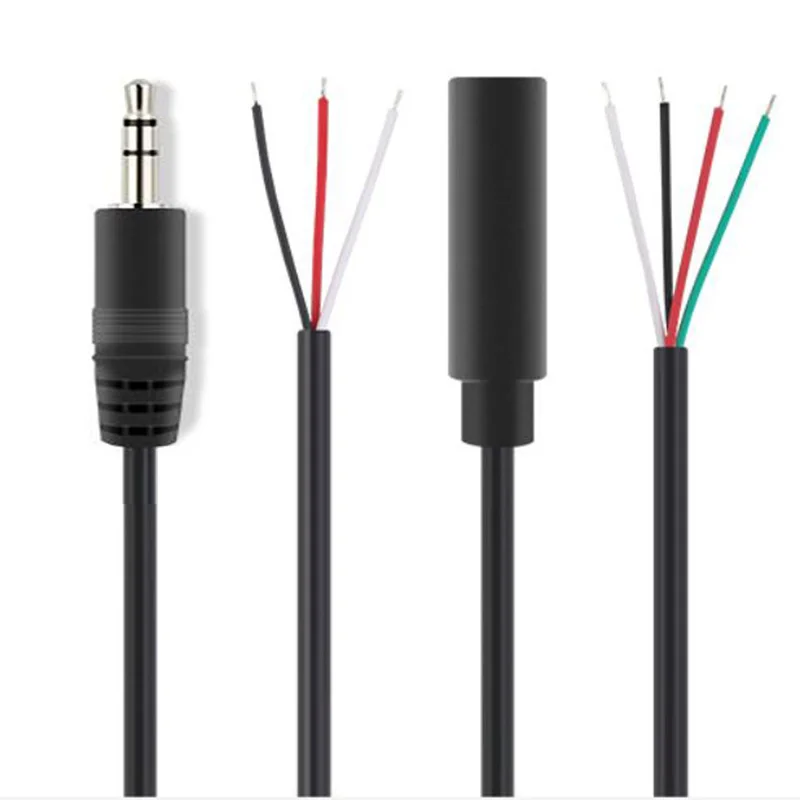 1/5pcs 3.5MM 3 Pin 4 Core Audio Extension Cable Aux Single Head Line 3.5mm Stereo Male and Female Cable Audio Output Line