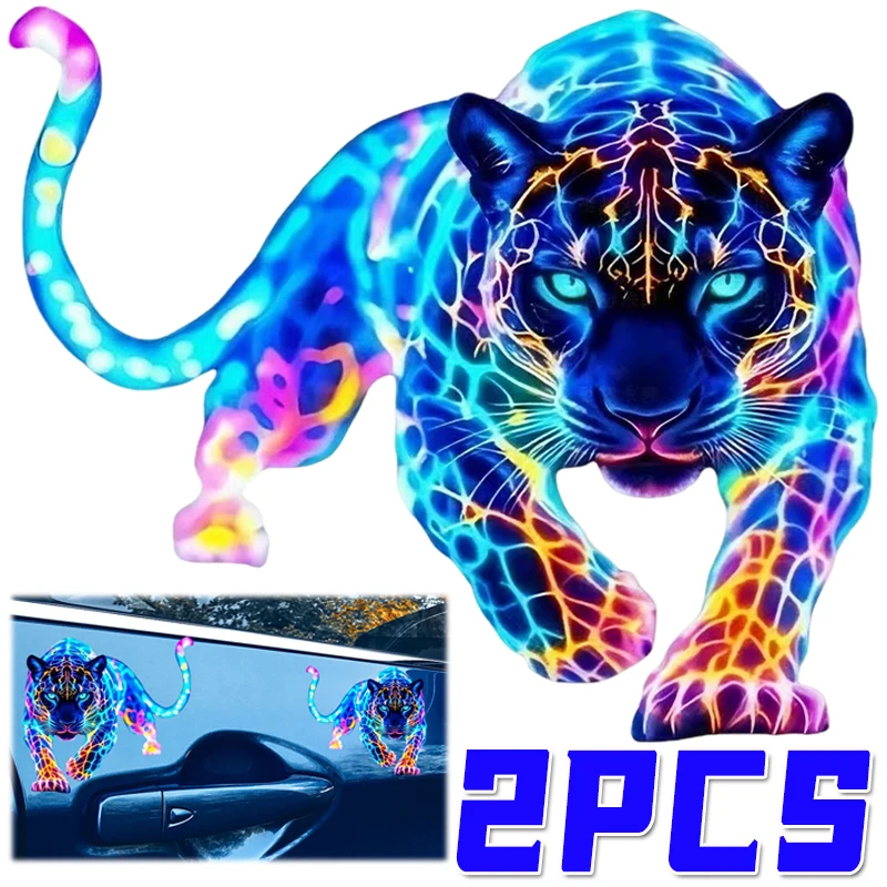 

For Scooter Fuel Tank Front Fairing Vinyl Decals Car Window Decoration Colorful Leopard Decorative Sticker Waterproof 2pcs