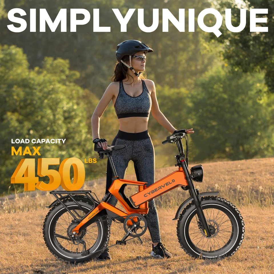 Cybervelo 2000W Peak Folding Electric Bike 20"x4.0 Fat Tire Adults Ebike Dual 20Ah Battery 35MPH 100 Miles Range Offroad E Bicycle EK6 image 8