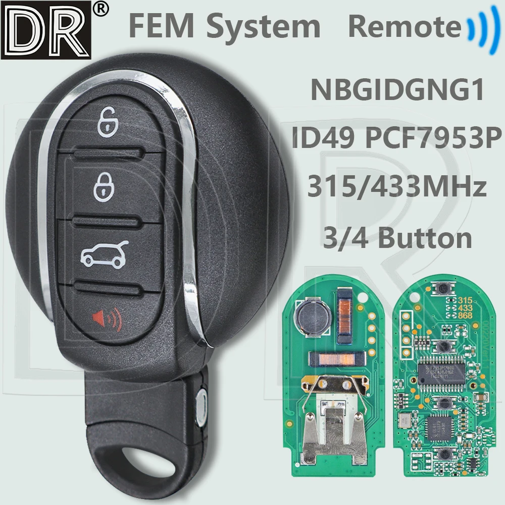 

DR NBGIDGNG1 315/434/868MHz Proximity Car Remote Key For BMW Mini Cooper Countryman Clubman F54 F55 F56 F57 F60 2014-2018