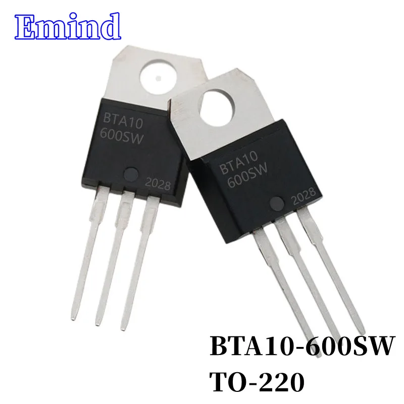 

20/50/100/200/500Pcs BTA10-600SW BTA10 Triac 10A/600V TO-220 DIP Thyristor Large Chip