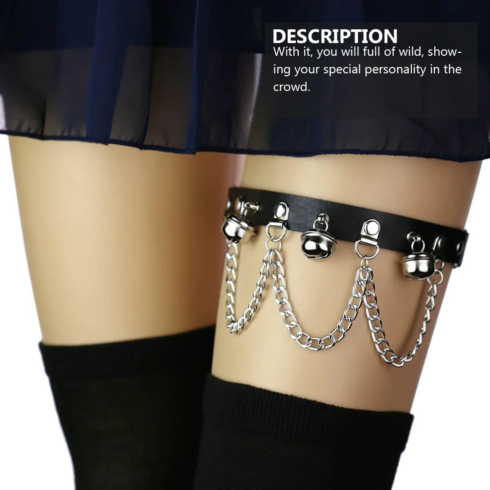 

1pc Pu Chain Chain Gothic Style Ring Loop For Chic Leg Loop Party Punk Style Leg Ring Chic Adjustable Wear