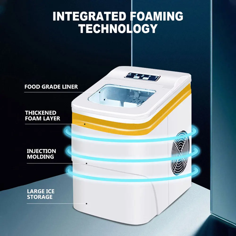 Máquina para hacer cubitos de hielo comercial de 12kg, Mini máquina para hacer hielo para el hogar, máquina Manual de cubitos de hielo con inyección de agua, mesin pembuat es batu