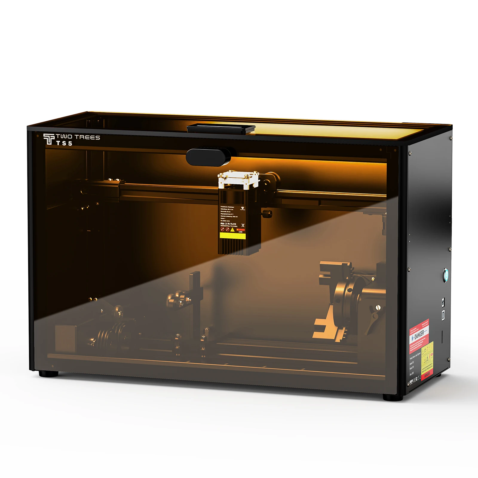 Twotrees TS5-7W Laser Engraver for DIY of cups desktop laser engraving machine 4-in-1 Rotary With Optimal Airflow System