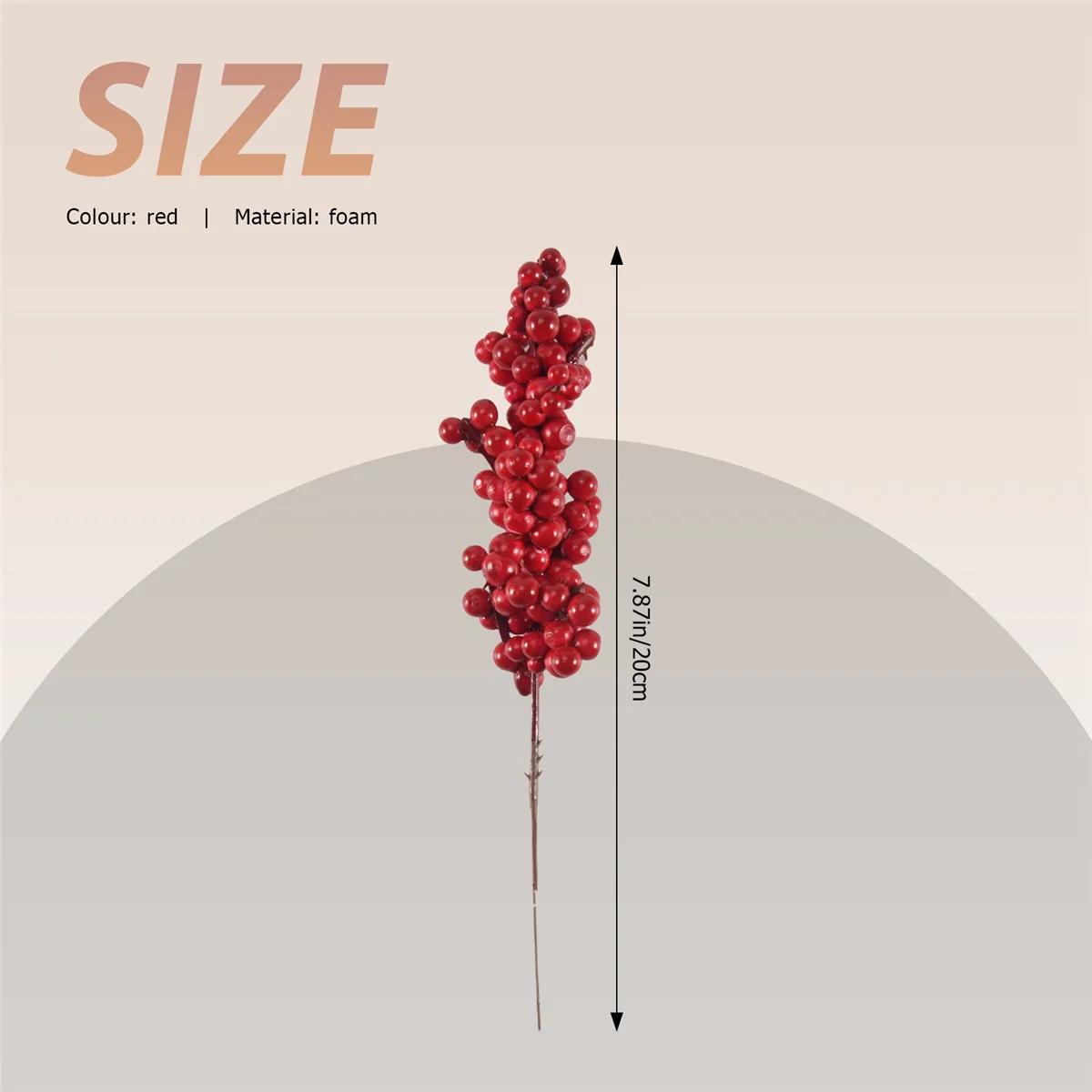 10 Uds. De bayas rojas artificiales, ramas decorativas con bayas rojas, ramas de otoño, selecciones de Navidad, ramas de bayas