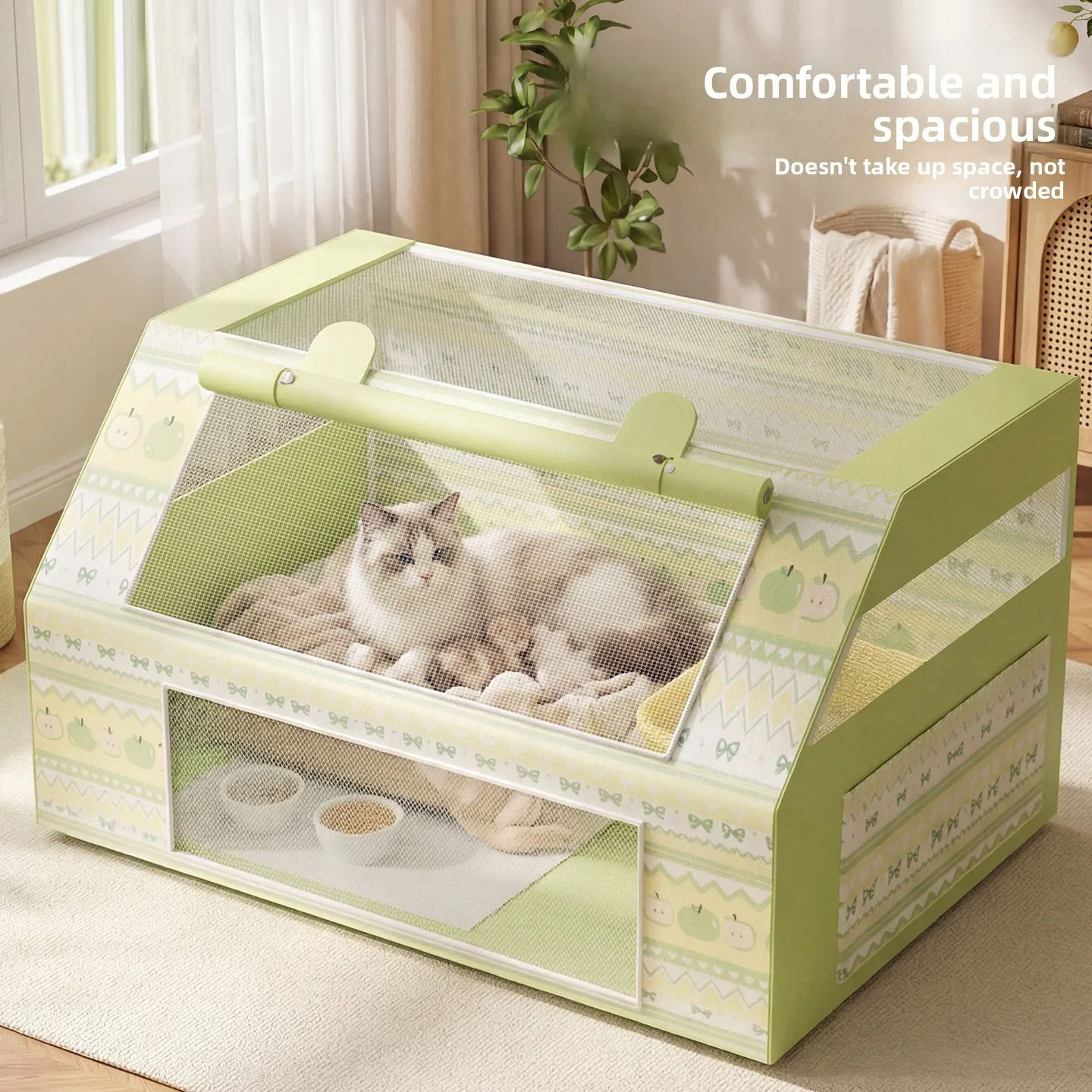 

Foldable Pet Cat Dog House Spring Summer Tent Breeding Cage Rectangle Maternity Box