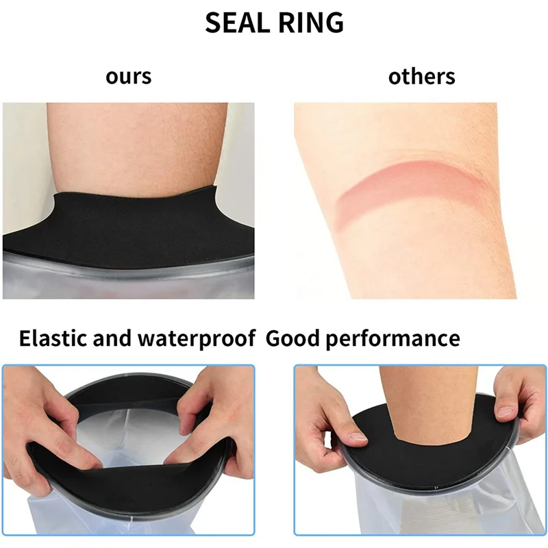 AED2-6X مقاوم للماء يلقي غطاء الساق للكبار الكاحل دش حمام مقاوم للماء حامي القدمين الجروح للسباحة حمام الملحقات #2