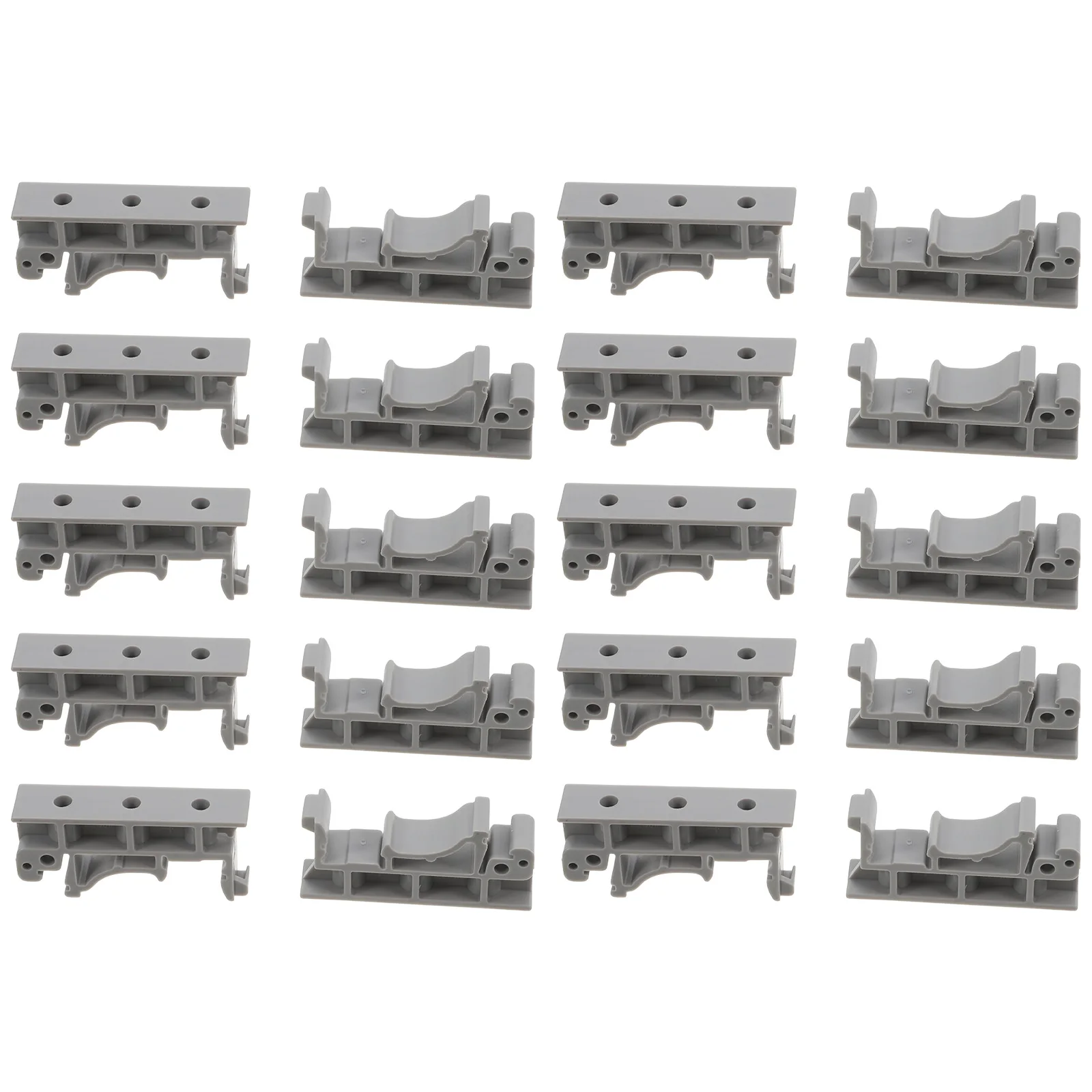 

20pcs Rail Mounting Clips Guide Rail Buckle Din Brackets Fasten Secure Carrier Plastic Brackets For Home Industrial Furniture