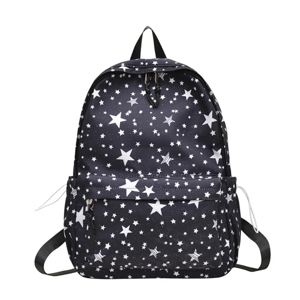 Sweet Starry Sky Star Backpack Print Large Capacity Nylon Backpack Korean Style Shoulder Bag Students School Bag Gift