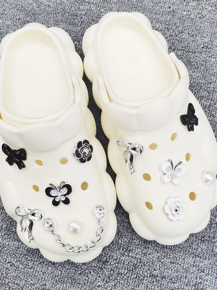 11PCS ABS Schuh Charm Schnallen DIY Phantasie Clogs Teile Zubehör Bogen Dekorationen Fit Frauen Strand Tasche Sandalen Halloween Party geschenke – Detail 7