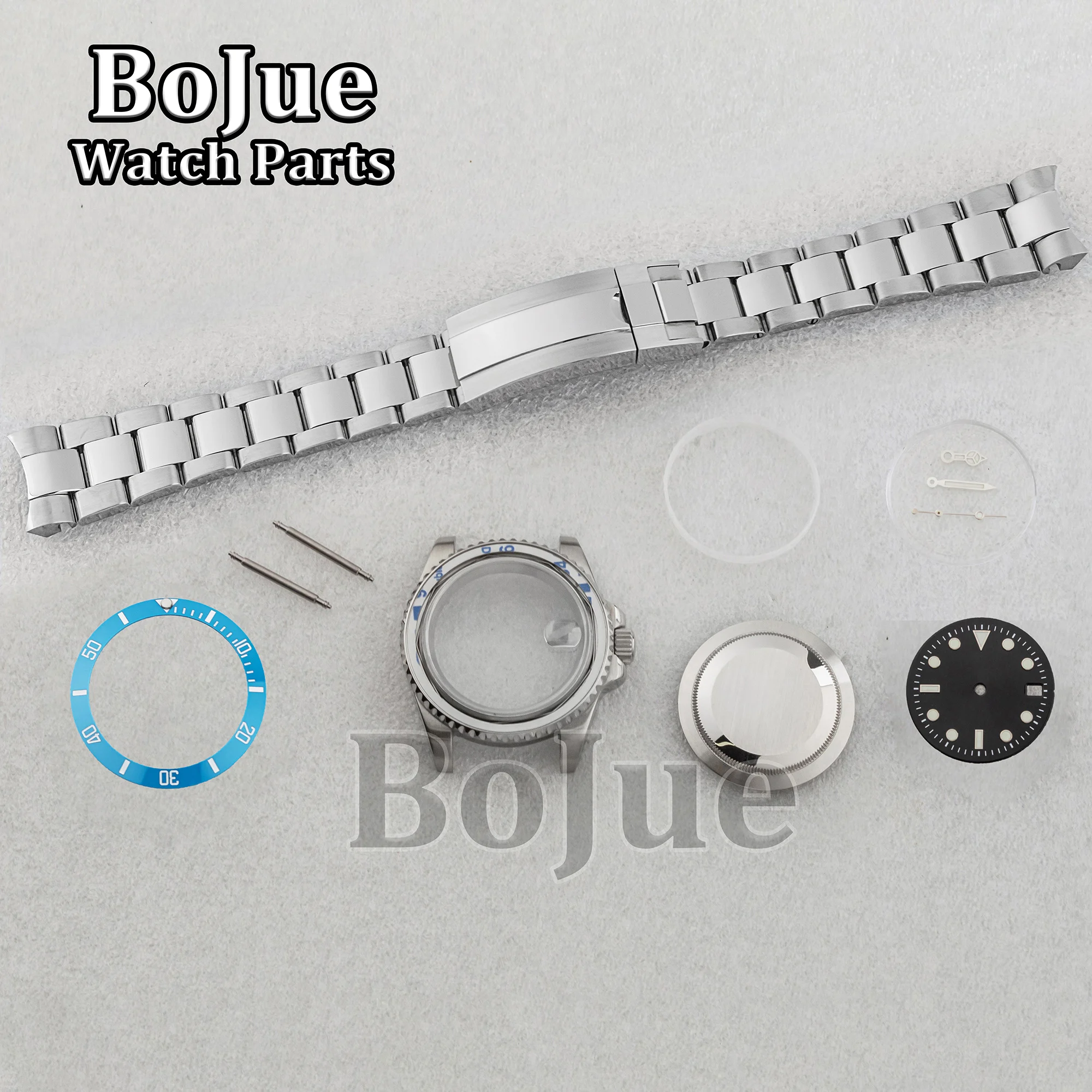 

40mm NH35 Case Stainless Steel Middle Polished Oyster Bracelet Strap Dial Hands for SUB NH35 NH36 Movement Assembled Mod Parts