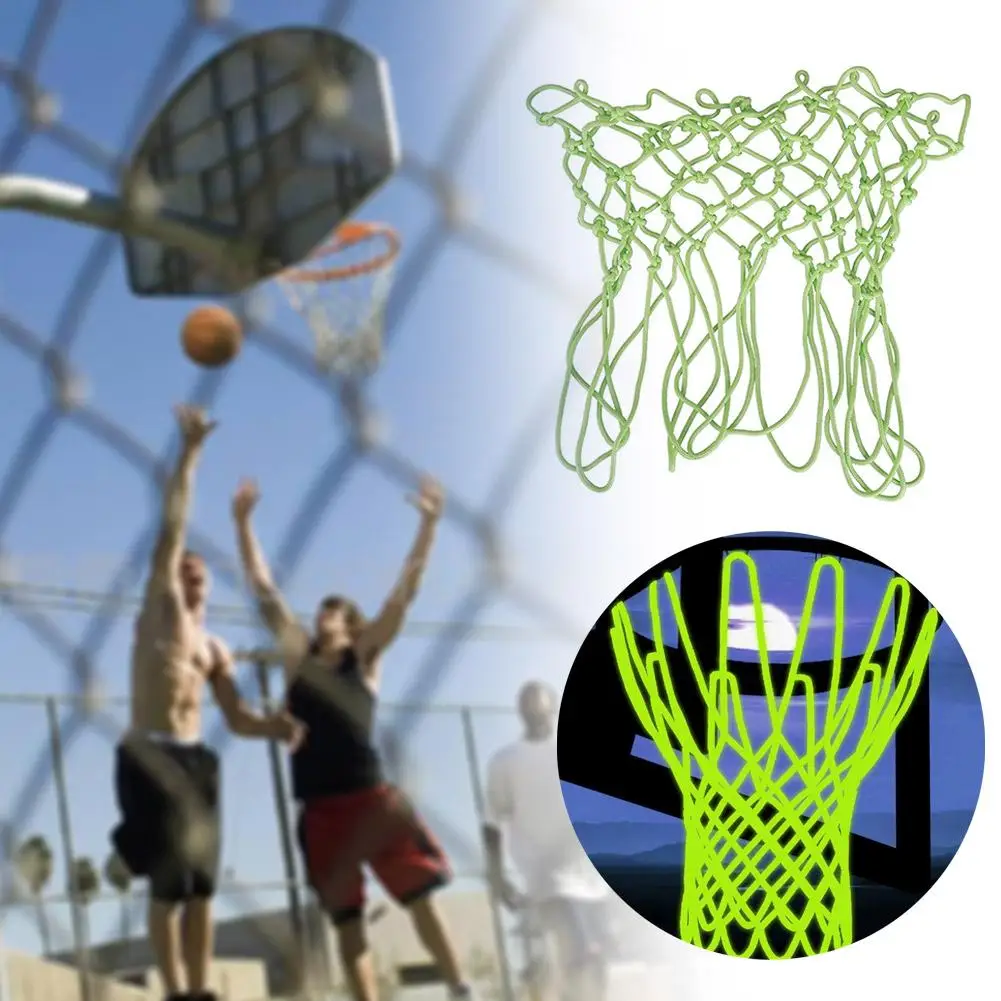 Jaring Basket Lampu Malam Nilon Jaring Ring Basket Bercahaya 45CM 12 Lingkaran Jaring Basket Bertenaga Matahari Portabel Luar Ruangan Bercahaya