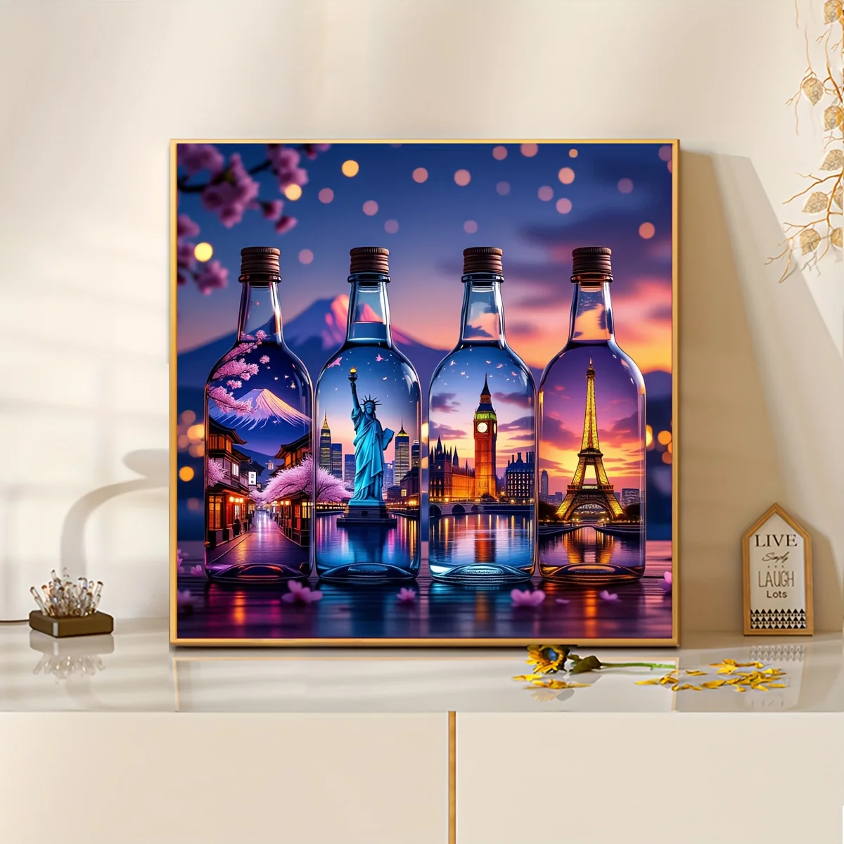 

500/1024PCS Jigsaw Puzzle Beautiful Scenery in A Glass Bottle Suitable for Leisure and Entertainment Modern Decoration Gift