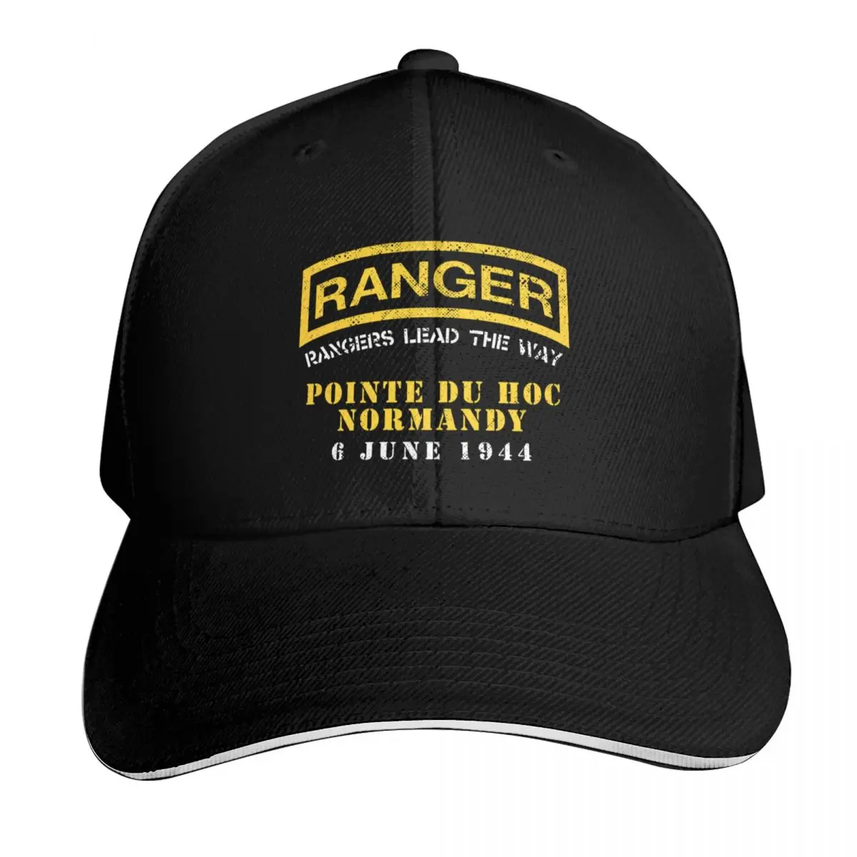 POINTE DU HOC - NORMANDY / RANGERS LEAD THE WAY Baseball Cap Snapback Flat Bill Strapback Dad Hat Six Panel Structured Crown