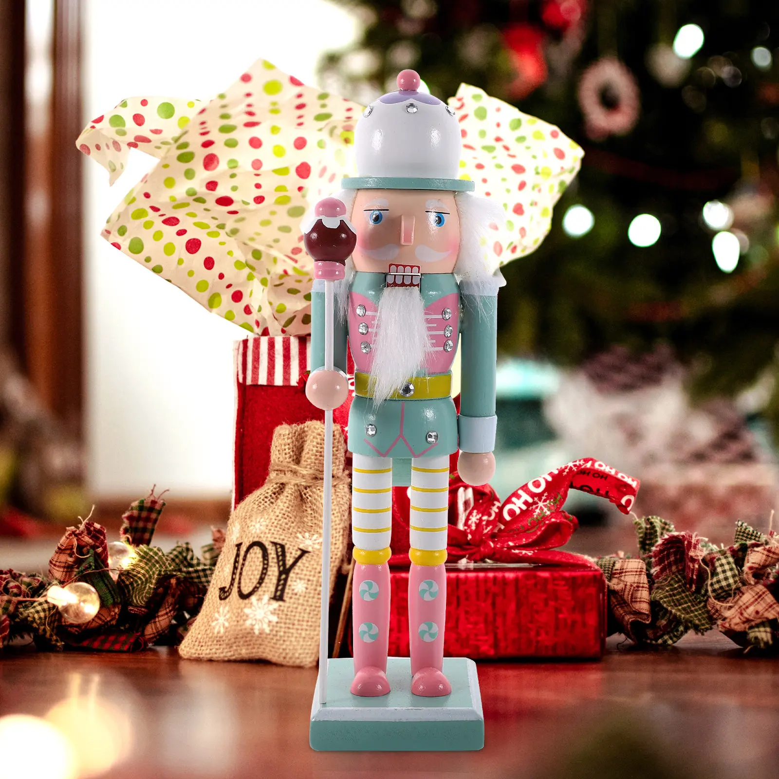 

Рождественский деревянный солдатик-Щелкунчик: очаровательное украшение для рабочего стола, праздничный акцент для дома и вечеринок