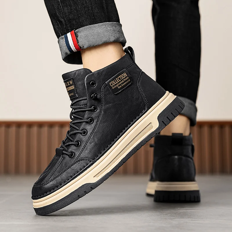 

Осенние мужские белые кроссовки 2025 года — дышащая корейская уличная обувь, универсальная повседневная обувь с гонконгскими вибрами