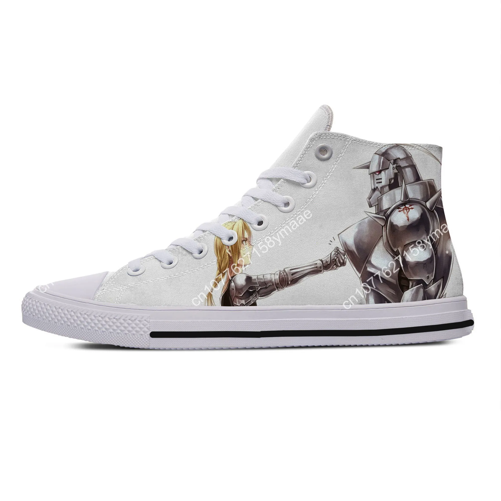 Hot Summer Cool Fashion Funny High Quality Handiness Casual Shoes Men Women Anime Fullmetal Alchemist Brotherhood High-Top Shoes