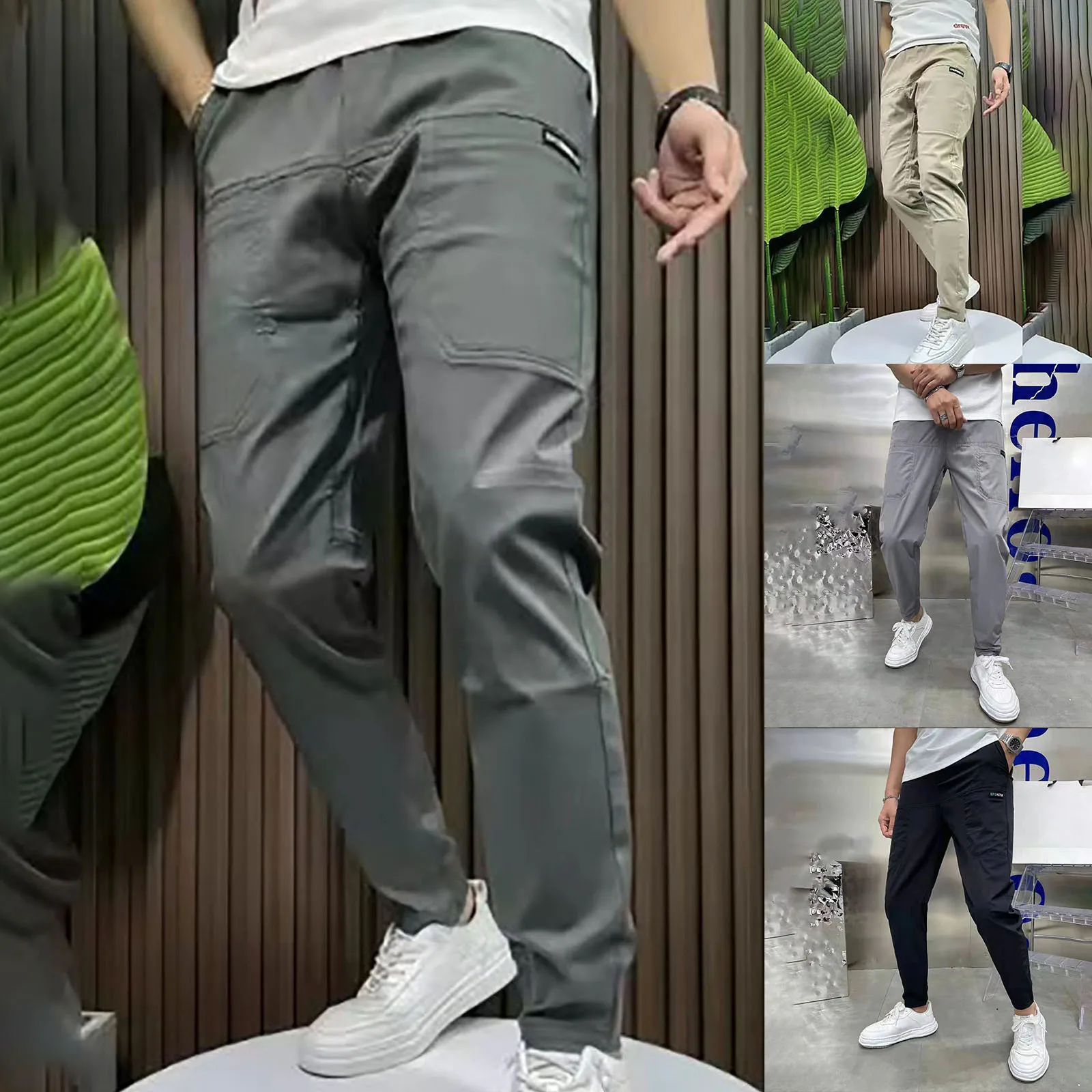 

Fashion Jogger Biker Workout Men Casual Pants Summer Cargo Sweatpants Straight Long Man Trousers Y2k Clothes Gym Work Pantalones