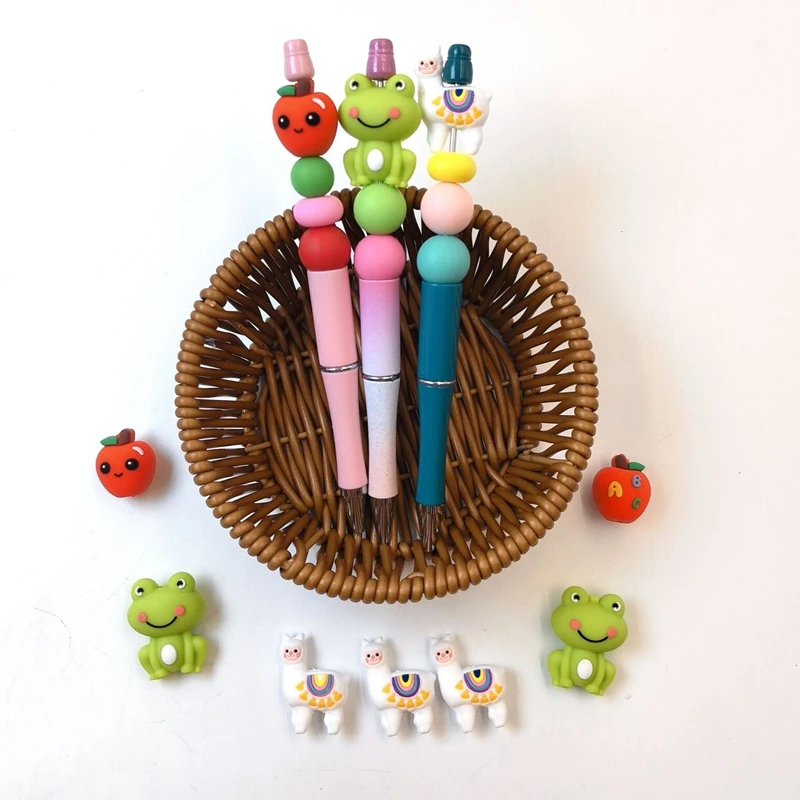 5/10Pcs New Focus Silicon Bead Three-dimensional Cow And Frog Modeling Jewelry DIY Pen Keychain bracelet necklace accessories