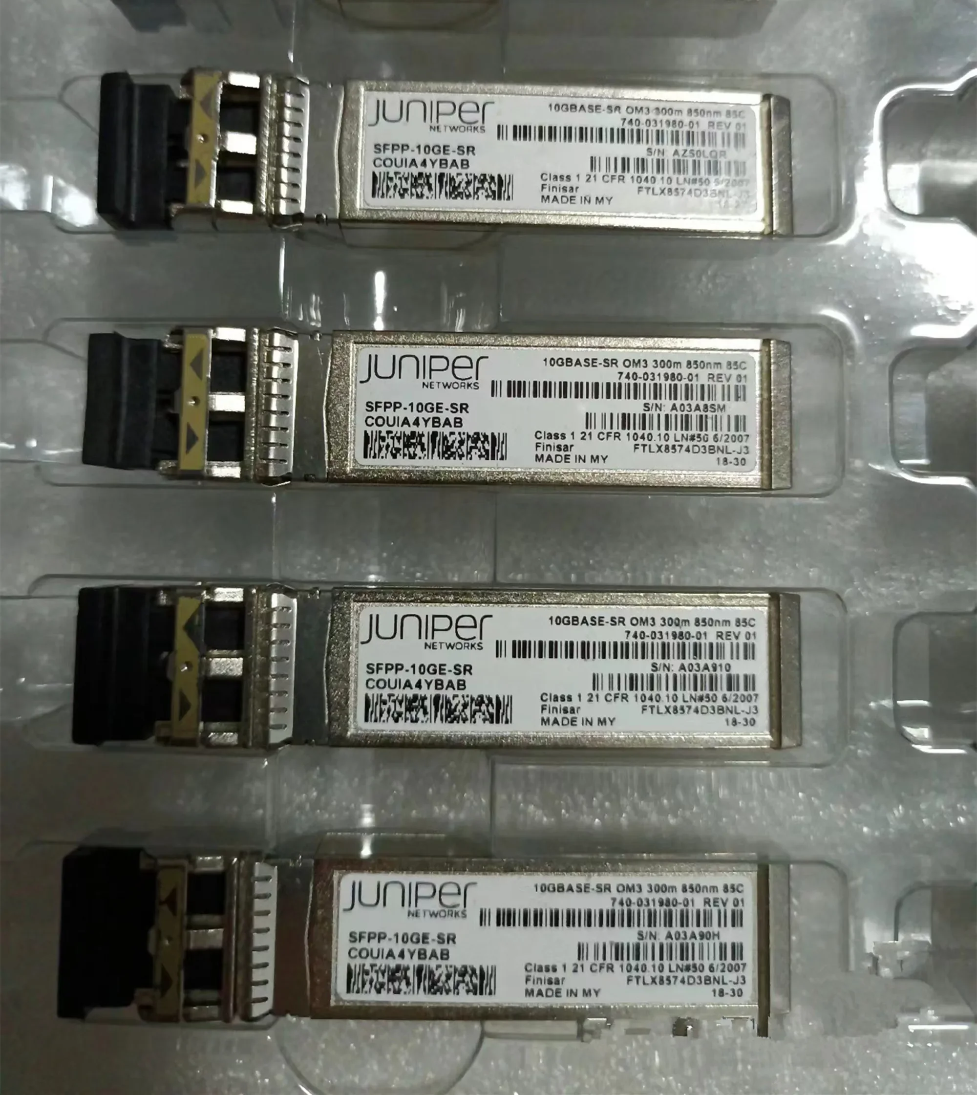 Juniper 10G Networks Fiber Module 10GB SFP 10GBASE SR OM3 300M 850NM 740-031980-01 SFPP-10GE-SR FTLX8574D3BNL-J3