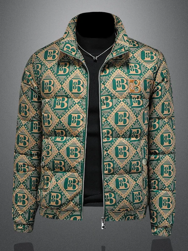 

een Men's down Jaet Luxury Brand Slim Fit Stand Collar Du down Warmth Outerwear Faionable Winter Coat Polyester Fiber