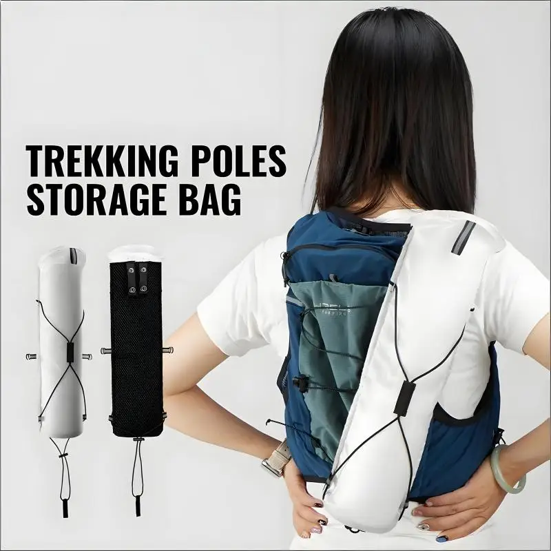 1PC Outdoor Hiking Cane Storage Bag Off-road Backpack Horizontal Style and S Hook Type Hiking Equipment Cane Bag