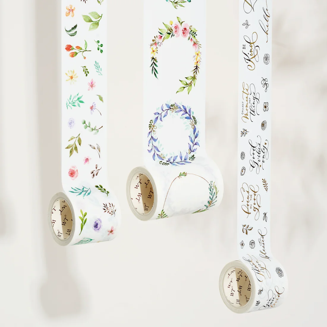 3pcs/set WT Delicate Floral Wreaths Washi Tape Sticker Set Card Decorative Material DIY Scrapbooking Accesories Art Supply