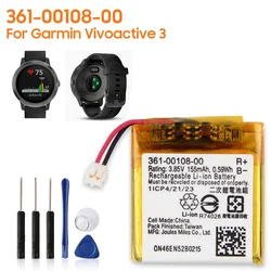 Replacement Battery 361-00108-00 For Garmin Vivoactive 3 Vivoactive3 GPS GLONASS Sports Watch 200mAh