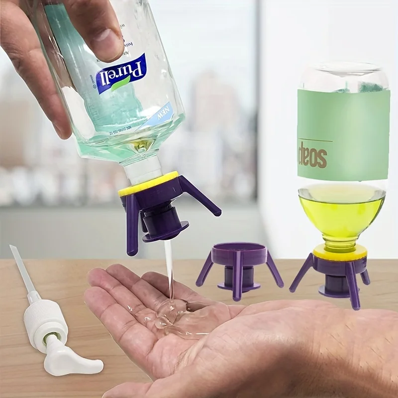 6pcs Inverted bottle cap shampoo triangular inverted stand tripod kitchen seasoning bottle stand bathroom shower gel