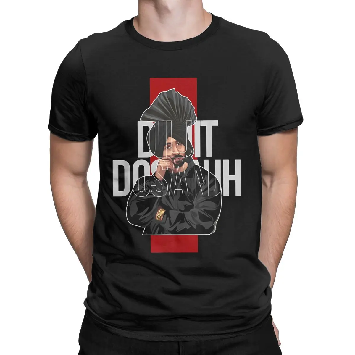 Diljit Dosanjh Punjabi Men's T Shirts Singer Desi Born To Shine Vintage Tees Short Sleeve Round Neck T-Shirts Cotton Gift merch