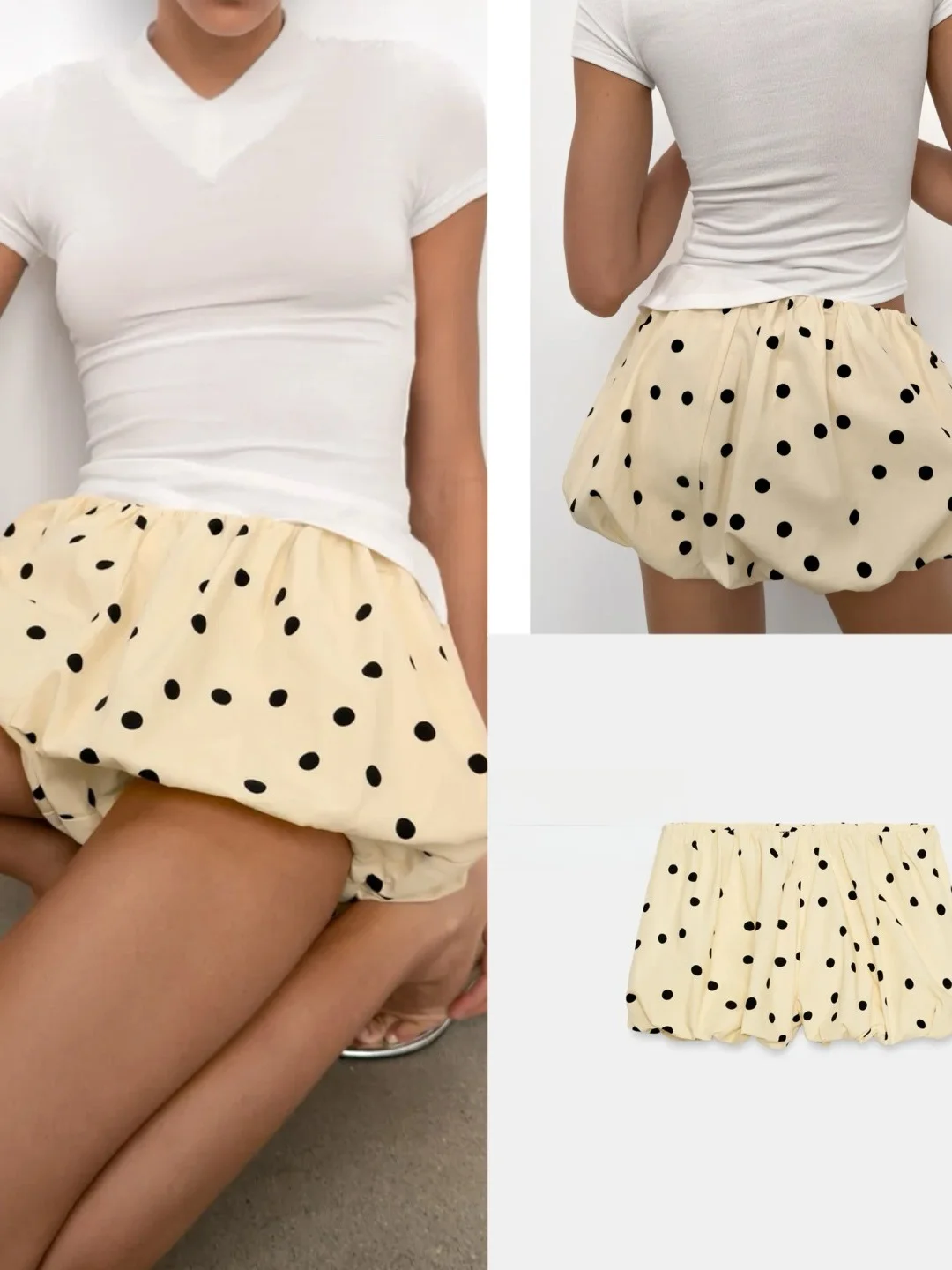 

Sweet Polka Dot Skirt High Waist Flower Bloom Short Skirt Women's Fashion Summer 2026 URCACHE Brand Half Skirt