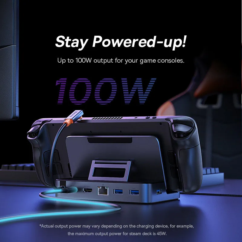 Nintend 스위치 유형 C-HDMI 4K@60Hz RJ45 기가비트 PD 100W 유형 C USB 3.0 허브용 스팀 데크용 Baseus USB C 도킹 스테이션 썸네일 2