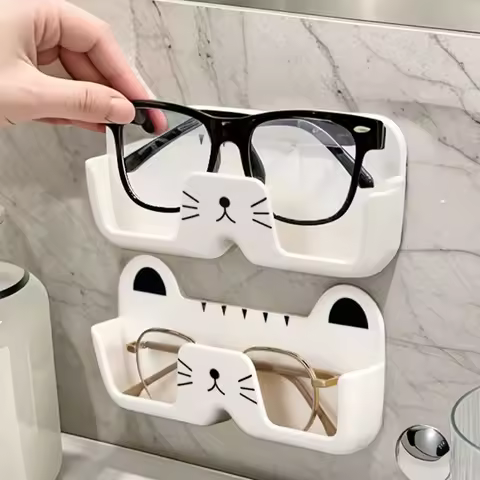 Glasses Display Cabinet Sunglasses Storage Box Wall Mounted Perforated Free Sunglasses Storage Glasses Rack Home Tidying