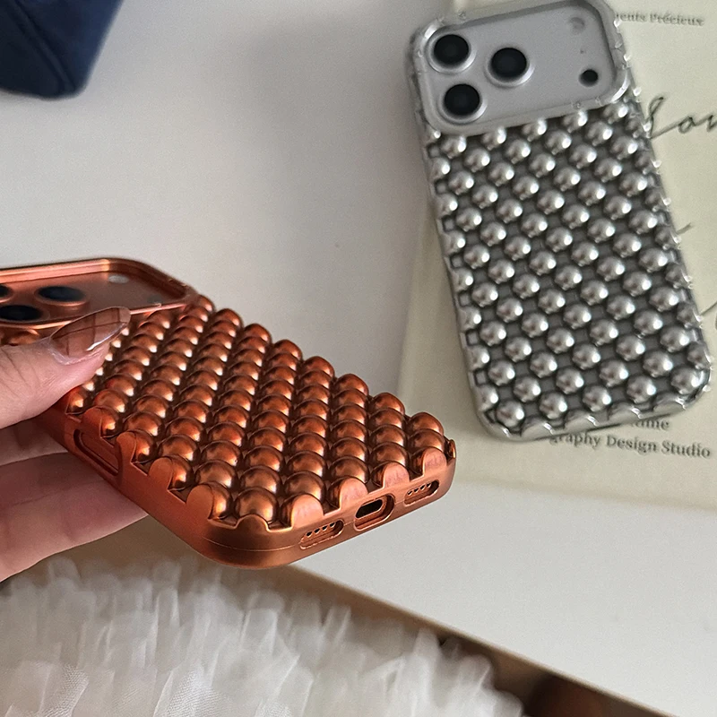 Matte Silberne Hohle Perlen Handyhülle für iPhone 13 14 15 16 17 18 Pro Max 17 Air Sommer Wärmeableitende Rückseite – Detail 16