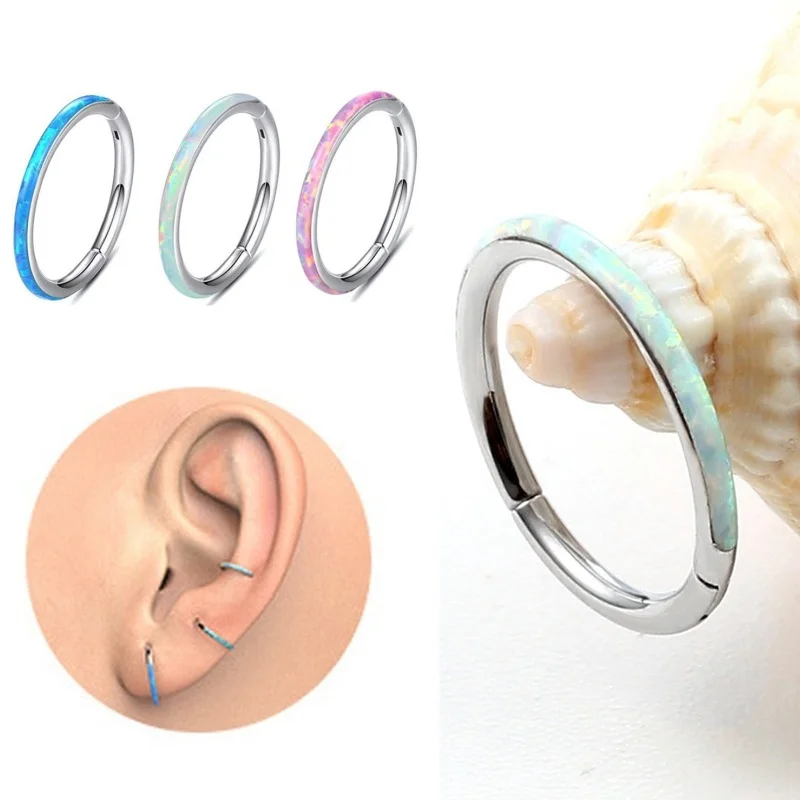 1 زوج 316L الفولاذ المقاوم للصدأ الميمون الوردي الأزرق حلق من العقيق التيتانيوم القوقعة خواتم الأنف الشفاه مجوهرات للجسم بالجملة قطرة شي #1