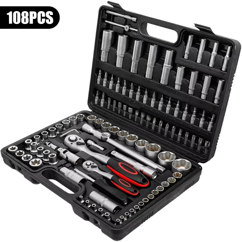 jeu-de-cles-a-cliquet-108-pieces-kit-d'outils-de-reparation-automobile-cle-dynamometrique-a-cliquet-kit-combine-cle-a-cliquet-embouts-de-tournevis-outil-a-main