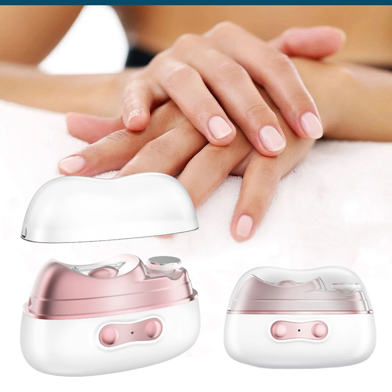 

4-в-1 безболезненный триммер для ногтей с УФ-светом, безопасная машинка для стрижки ногтей, маникюрный полировщик для ногтей для детей, взрослых, пожилых людей