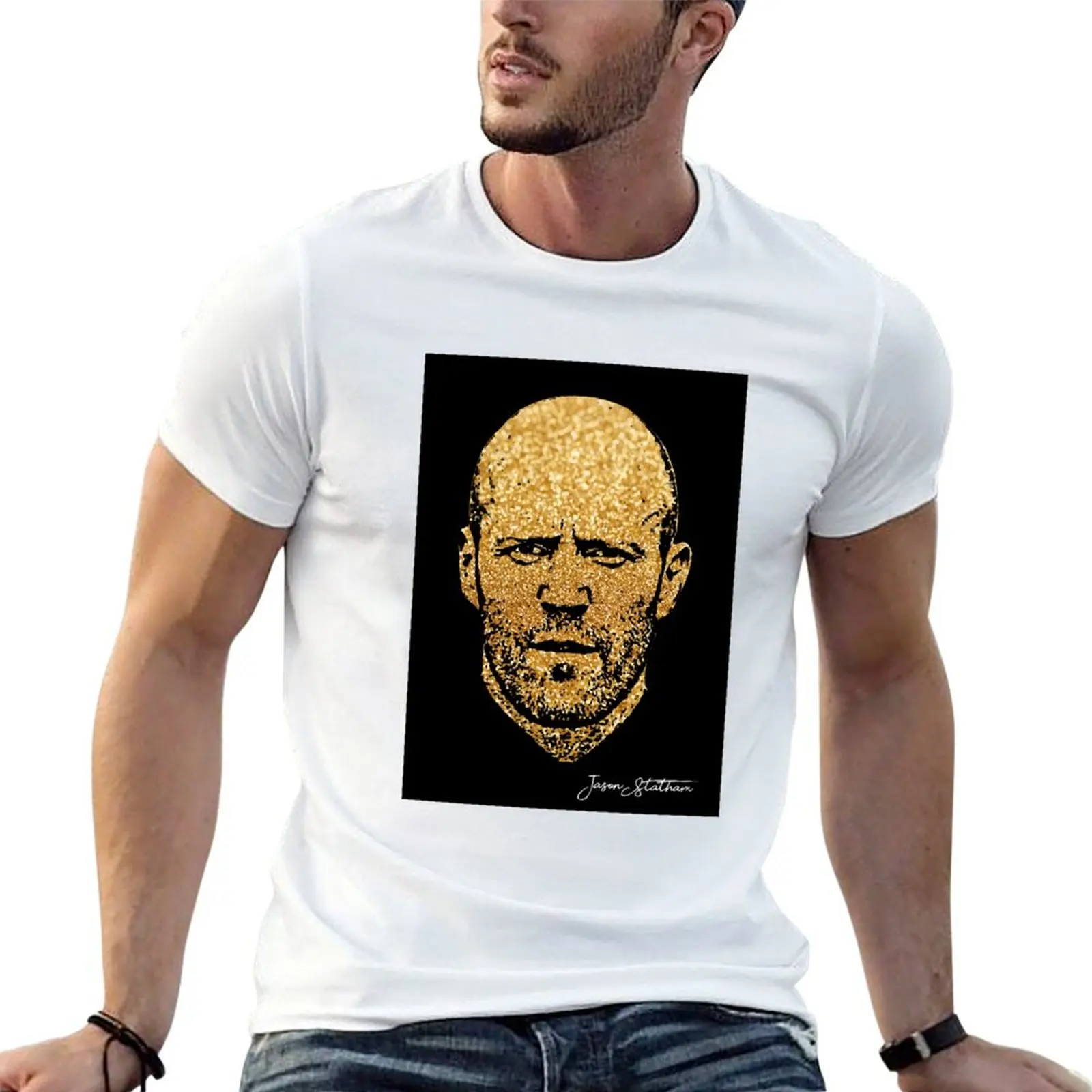 

Day Gifts Jason Statham Portrait Cool Gift T-Shirt anime tshirt man t shirts for men t shirt man cotton T-Shirt