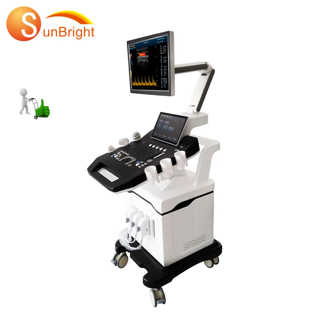 Hot Selling Mobile trolley ultrasound Machine 3D 4D PW Trolley Color Doppler Ultrasound Scanner