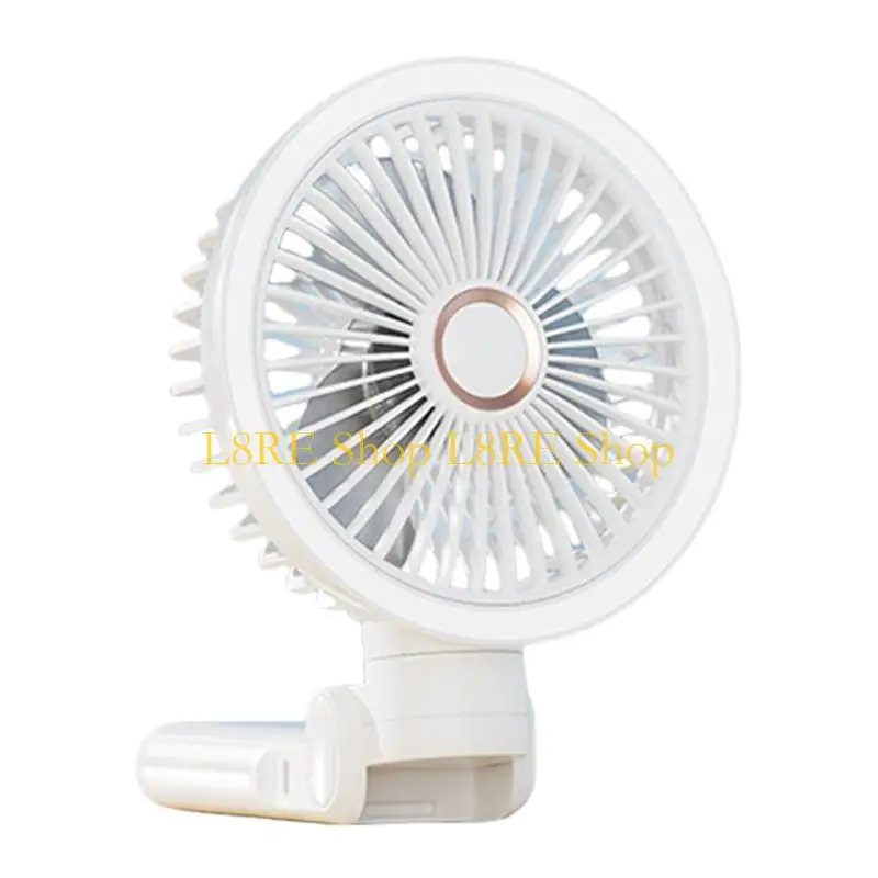 L8RE Miniature Clip Fan Portable USB Charging 3 Speed Setting Space Saving Mounting Bracket Cooling Fan for Bedsides Desk