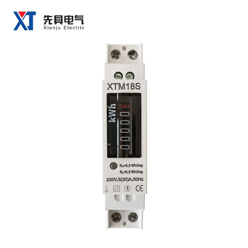 

XTM18S Household Single Phase 35MM Din Rail Installation Mounted KWH Electricity Meter Watt Hour Meter Factory Direct OEM ODM