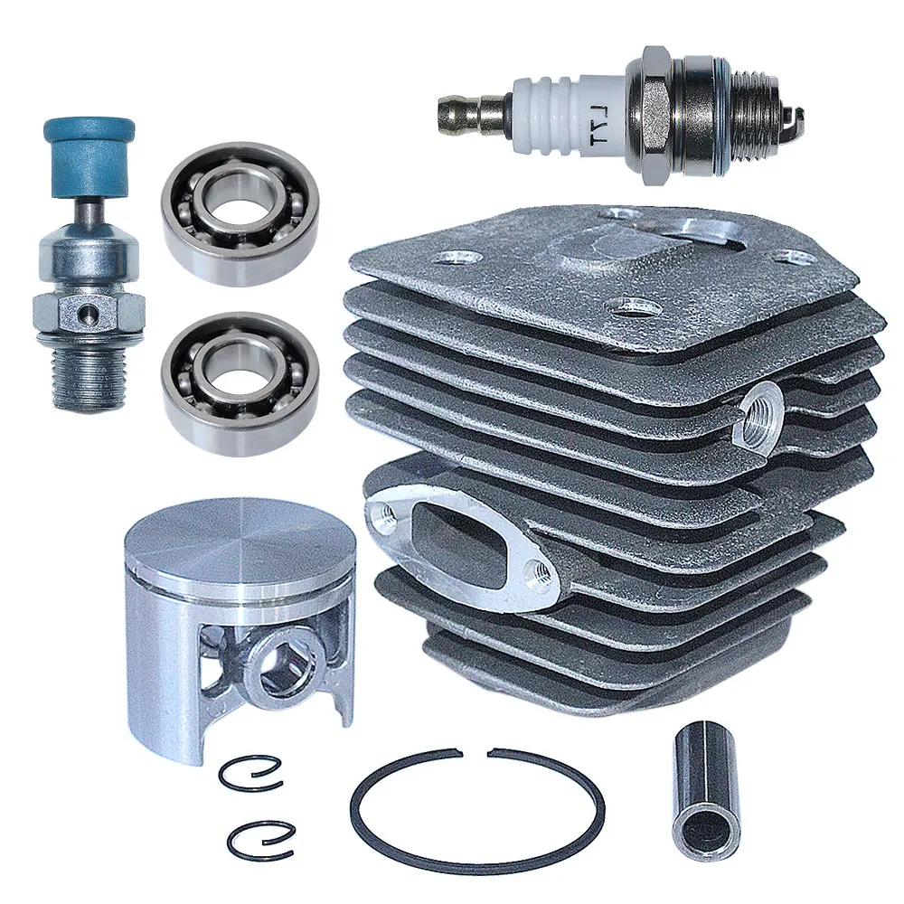 Pistone cilindro da 45 mm Kt per Husqvarna 254 154 XP 254XP 238 Parte motosega Cuscinetto valvola di decompressione candela