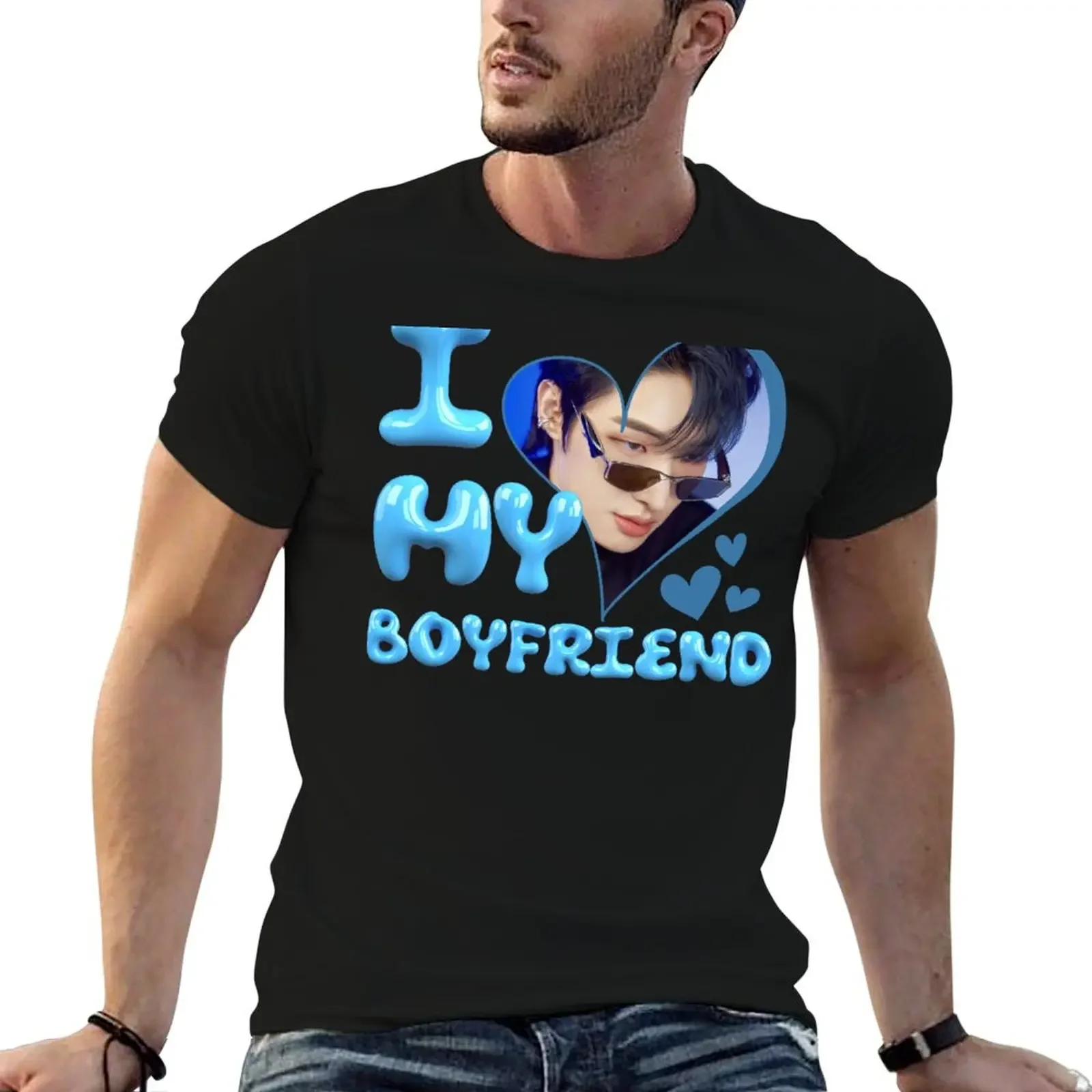 

I Love My Boyfriend Mingi ATEEZ Kpop T-Shirt boys whites graphic tee shirt kawaii clothes clothes for men