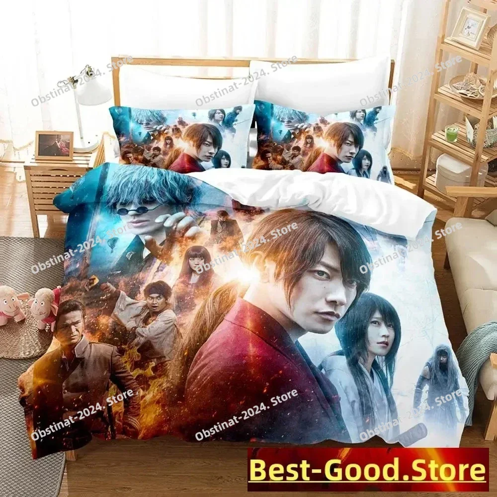

2023 Rurouni Kenshin Bedding Set Single Twin Full Queen King Size Bed Set Adult Kid Bedroom Duvetcover Sets Anime