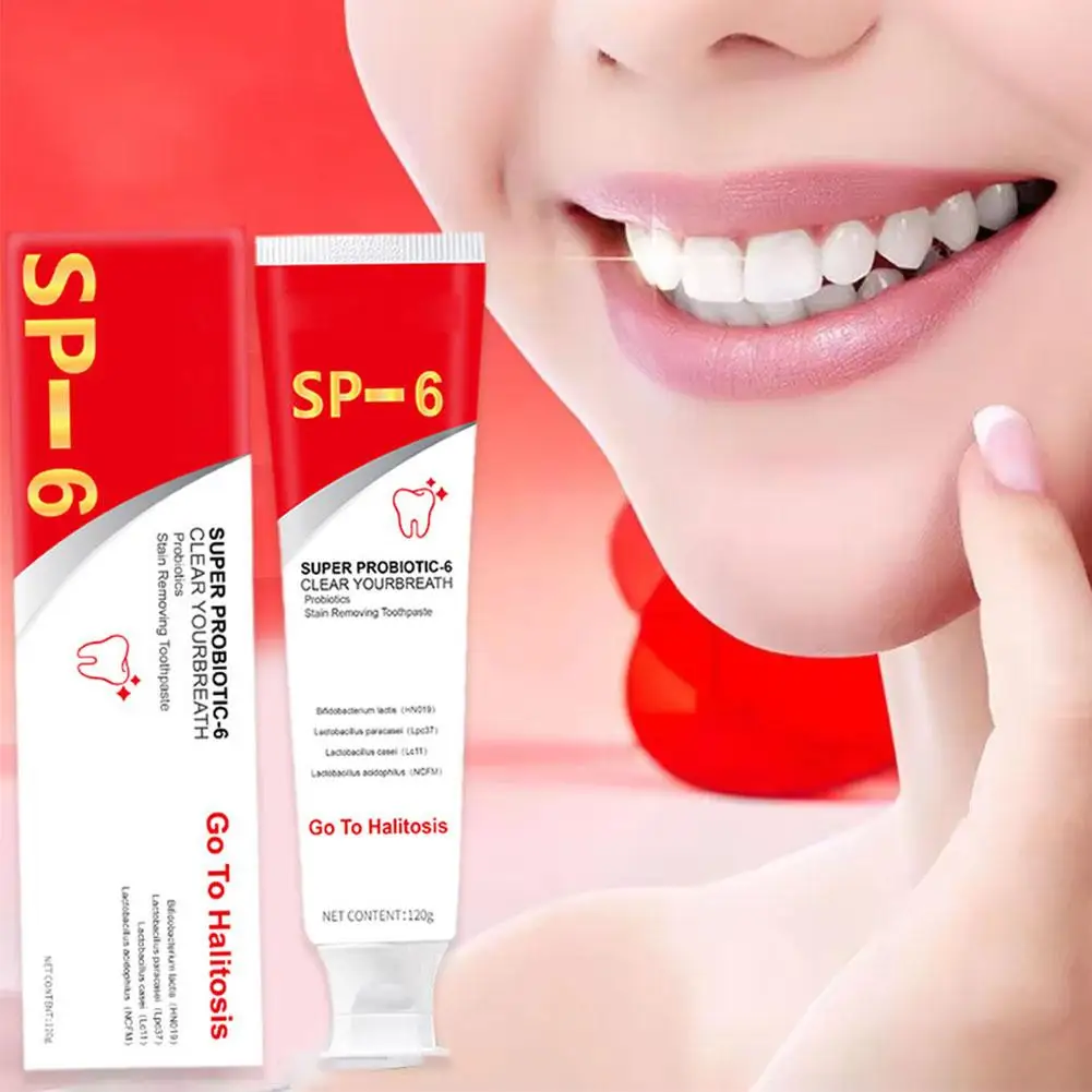 NEW SP-6 Probiotic Brightening Toothpaste Oral Care Of Refreshing Breath With Toothpaste And Probiotics Teeth Whitening 120g