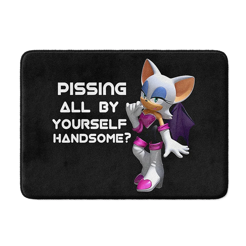 Aertemisi Pissing All By Yourself Handsome Funny Meme Bath Mat with Non Slip Base Absorbent Super Cozy Flannel Floor Rug Carpet