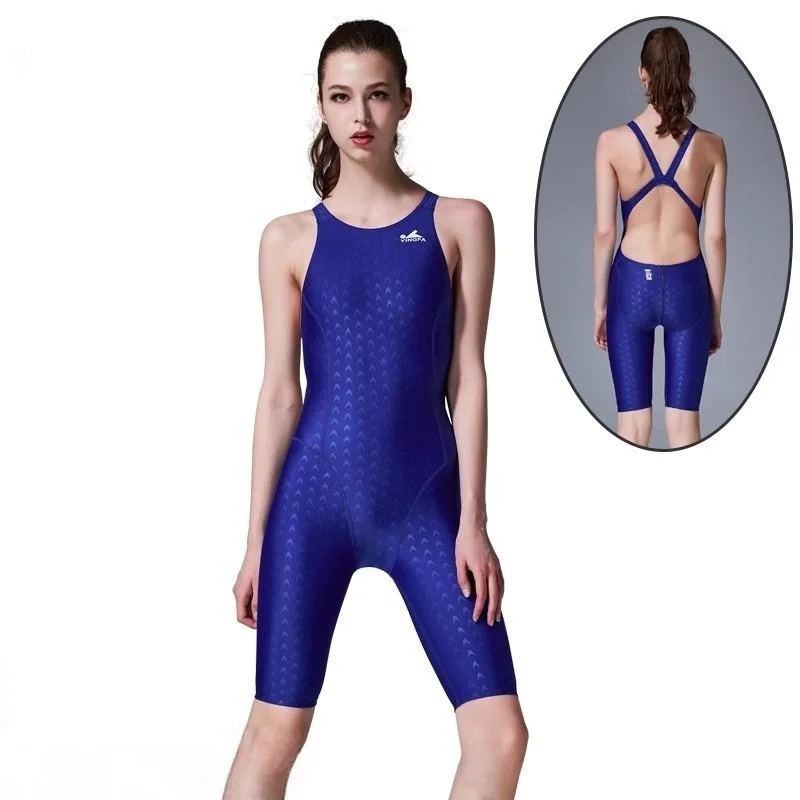 Yingfa FINA Approved One Piece Competition Swimwear Sharkskin Racing Swimsuit Swimming Suit For Women Plus Size XS-XXXL