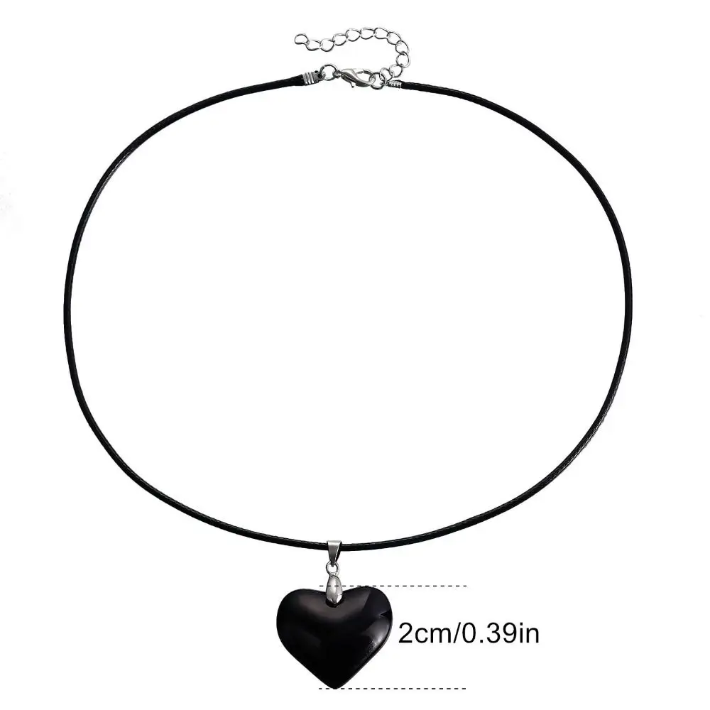 قلب صغير الشرير القلب كريستال قلادة القوطية حبل سلسلة الأحمر القلب قلادة Y2K مجوهرات خمر القلب القلائد المختنق النساء الرجال #6